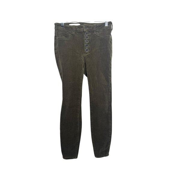 Anthropologie Pilcro and the Letterpress Button Fly Corduroy Pants Olive Green - Picture 1 of 7